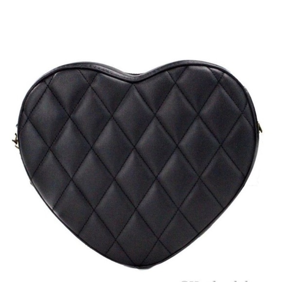 NWT Kate Spade Love Shack Black Quilted Heart Crossbody Bag Purse Handbag - Picture 9 of 12